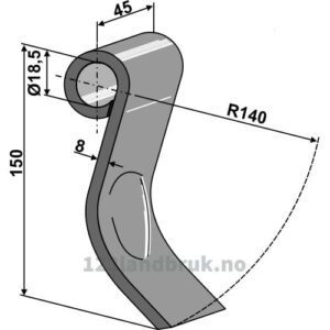Slagstål - 150x45x8mm - Econ