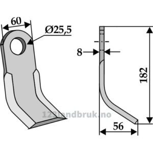Y-Kniv - 182x60x8mm - Seppi