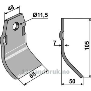 Kniv - 105x65x7mm - Spragelse-Mica