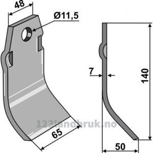 Kniv - 140x65x7mm - Spragelse-Mica
