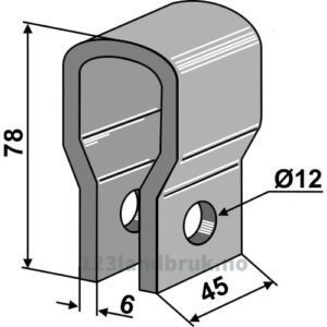 Holder til slagstål - 78x45x6mm - Spragelse-Mica