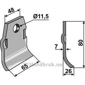 Kniv - 80x60x7mm - Spragelse-Mica