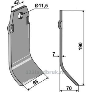Kniv - 190x65x7mm - Spragelse-Mica