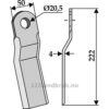 Kniv - 222x50x4mm - Staiger