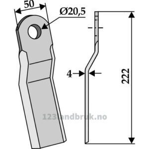 Kniv - 222x50x4mm - Staiger