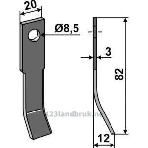 Y-Kniv - 82x20x3mm - Stiga