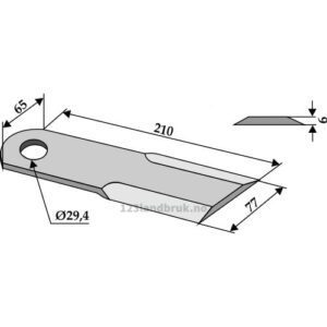 Halmsnitterkniv - 210x77x6mm - Taarup