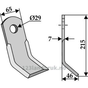 Y-Kniv  - 215x65x7mm - Agram, Taarup
