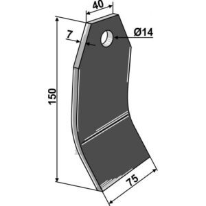 Kniv - 150x75x7mm - Taarup, Tim