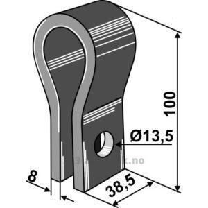 Holder til slagstål - 100x38,5x8mm - Taarup, Tim