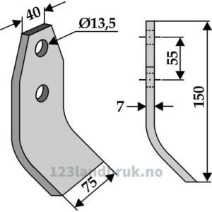 Kniv - 150x75x7mm - Taarup
