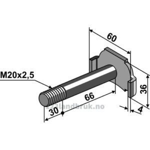 Bolt - M20x2,5x96mm - Tehnos