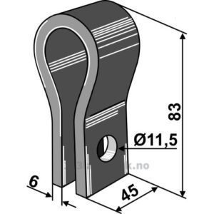 Holder til slagstål - 83x45x6mm - Thyregod