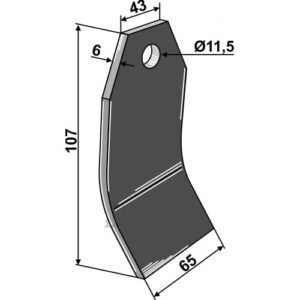 Kniv - 107x65x6mm - Thyregod