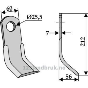 Y-Kniv - 212x60x7mm - Tierre