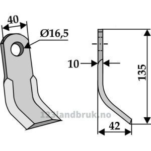 Y-Kniv - 135x40x10mm - Tierre