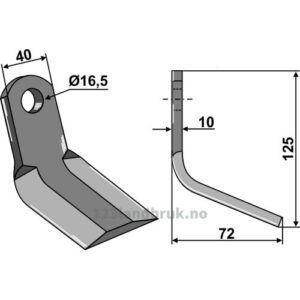 Y-Kniv - 125x40x10mm - Tierre