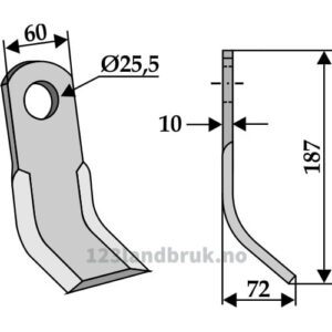 Y-Kniv  - 187x60x10mm - Tortella