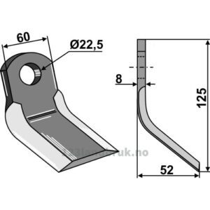 Y-Kniv - 125x60x8mm - Tortella