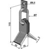 Y-Kniv med kjetting og holder - 115x32x3mm - Tornedo, Wiwexa