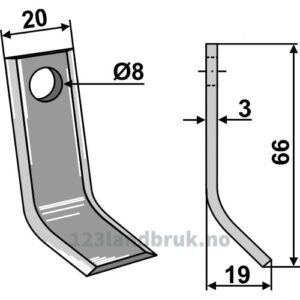 Y-Kniv - 66x20x3mm - Sabo