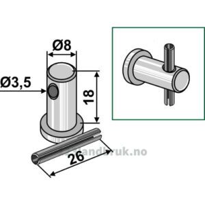Bolt med Spennstift - Ø8mm - Carroy et Giraudon, RMV, Tornedo