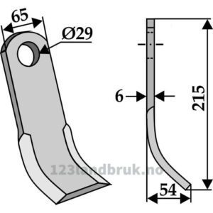 Y-Kniv  - 215x65x6mm - Ugeløse