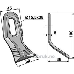Universal Y-Kniv - 100x45x8mm - Kuhn