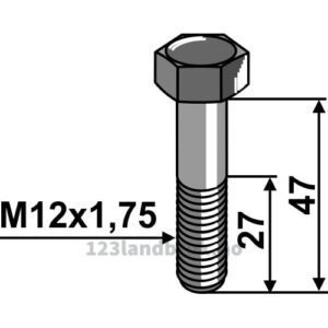 Bolt - 10.9 - M12x1,75x47mm - Carroy et Giraudon
