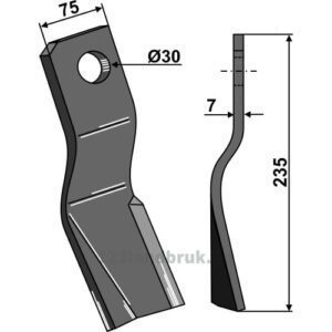 Slagstål  - 235x75x7mm - Votex