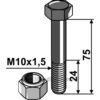 Bolt med Låsemutter - 12.9 - M10x1,5x75mm - HMF FREI, Noremat, Votex