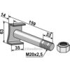 Bolt med Låsemutter - 10.9 - M20x2,5x159mm - Kuhn, Willibald