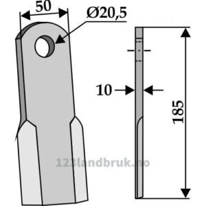 Kniv / Slagstål - Rett - 185x50x10mm - Zappator