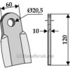 Kniv / Slagstål - Rett - 120x60x10mm - Zappator