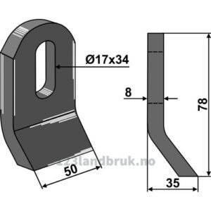 Slagstål - 78x50x8mm - Zappator
