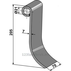 Slagstål - 205x70x7mm - Becchio & Mandrile