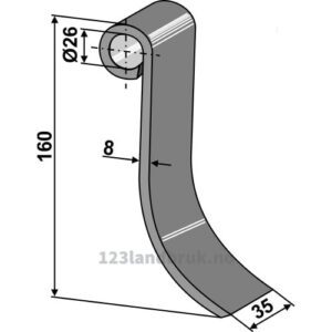 Slagstål  - 160x35x8mm - Falc