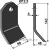 Slagstål - 142x80x8mm - OMARV