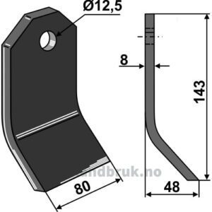 Slagstål - 142x80x8mm - OMARV