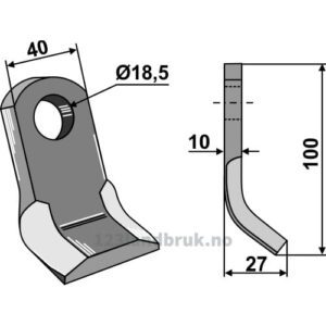 Y-Kniv - 100x40x10mm - Palladino