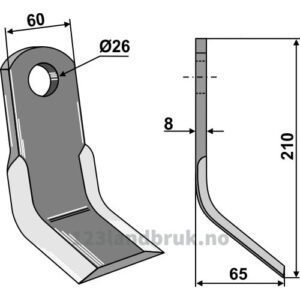 Y-Kniv - 210x60x8mm - Peruzzo