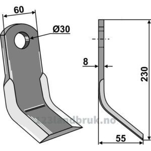 Y-Kniv  - 230x60x8mm - Moreau