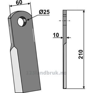 Kniv / Slagstål - Rett - 210x60x10mm - Lagarde