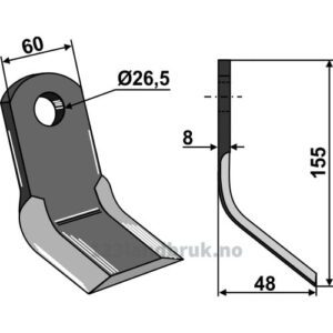 Y-Kniv - 155x60x8mm - Hymach
