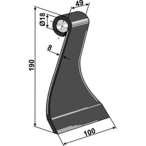 Slagstål  - 190x100x8mm - Kverneland, Maletti