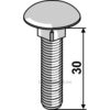 Låsebolt - 8.8 - M6x1x30mm - Galvanisert