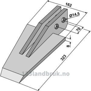 Kniv til Celli Spadeharv - 323x162mm - Celli