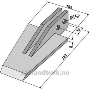 Kniv til Celli Spadeharv - 323x192mm - Celli