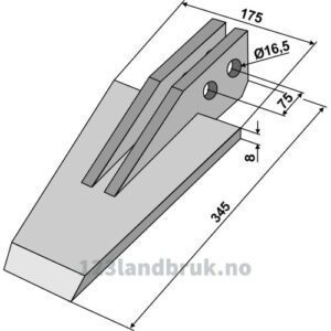 Kniv til Celli Spadeharv - 345x175mm - Celli