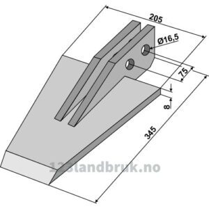 Kniv til Celli Spadeharv - 345x205mm - Celli